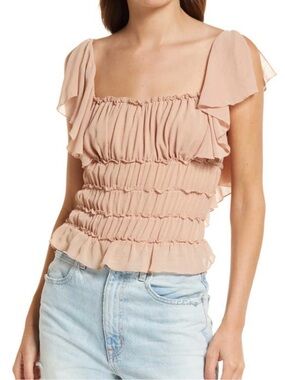 Intimately Free People Juliet Ruffle Bodysuit SzXS Antique Shell Coquette Ballet
